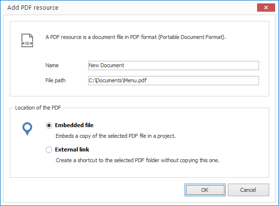 Add a PDF resource