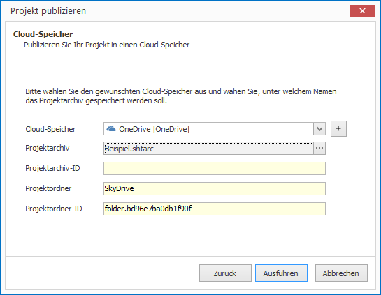 Publizieren nach OneDrive