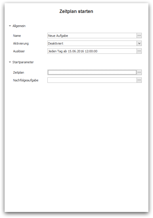 Properties of task"Start Schedule"